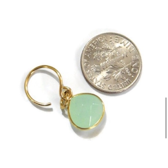 Genuine Turquoise Teardrop Earrings - Picture 2 of 4